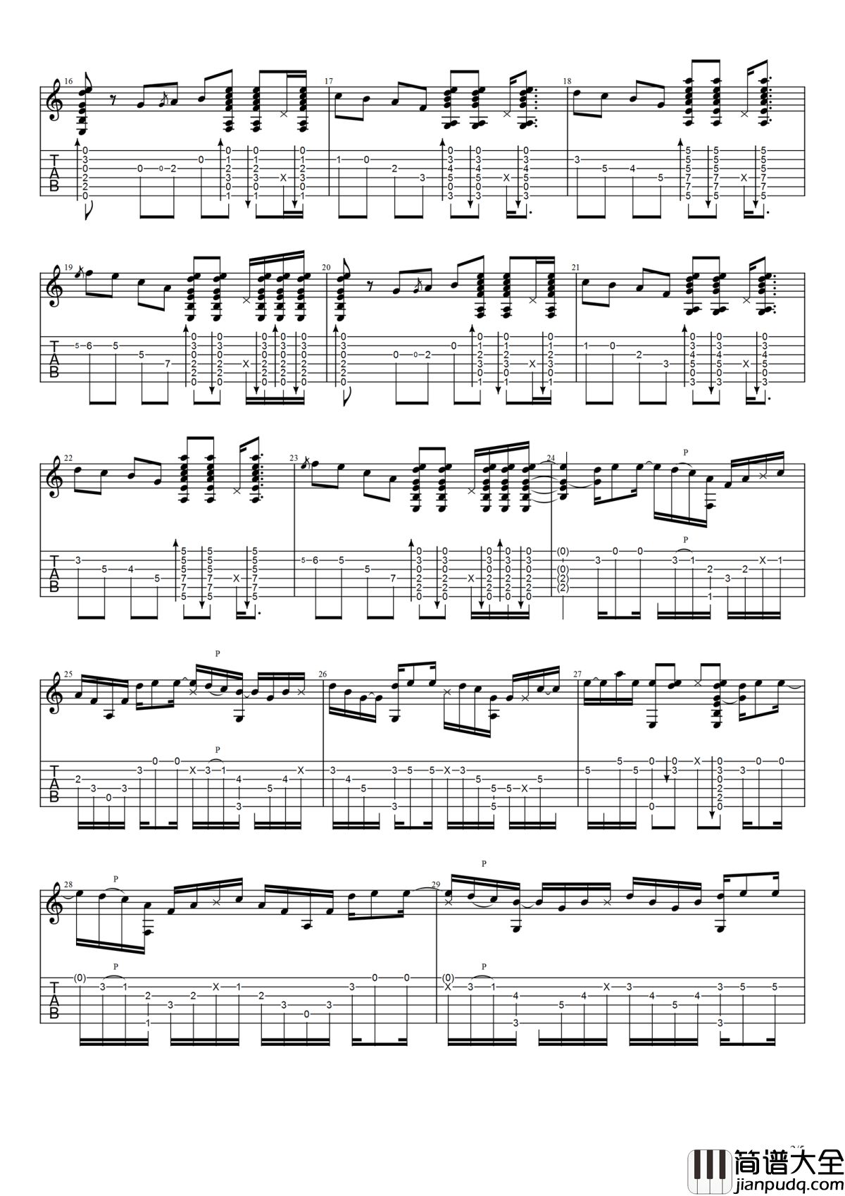 We_don't_talk_anymore指弹谱_Charlie_Puth_吉他独奏视频