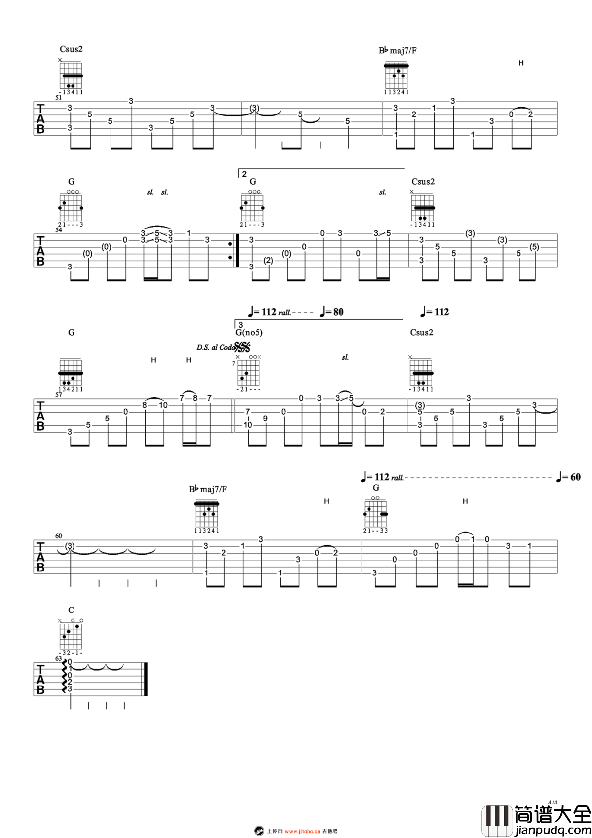 我们都被忘了吉他谱_谢安琪_我爱你爱你爱我_片尾曲_六线谱