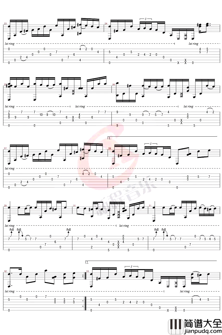 真的爱你指弹谱_Beyond_吉他独奏谱_指弹吉他视频演示