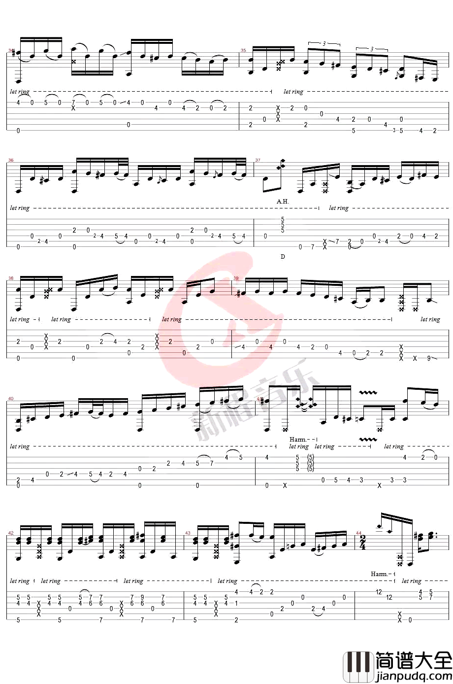 真的爱你指弹谱_Beyond_吉他独奏谱_指弹吉他视频演示