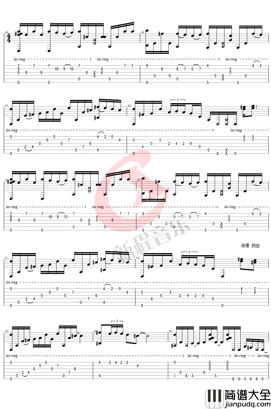 真的爱你指弹谱_Beyond_吉他独奏谱_指弹吉他视频演示