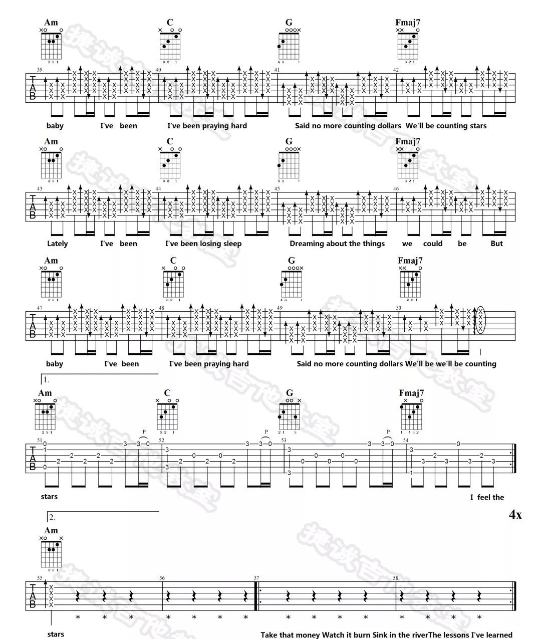 Counting-Stars吉他谱3-OneRepublic