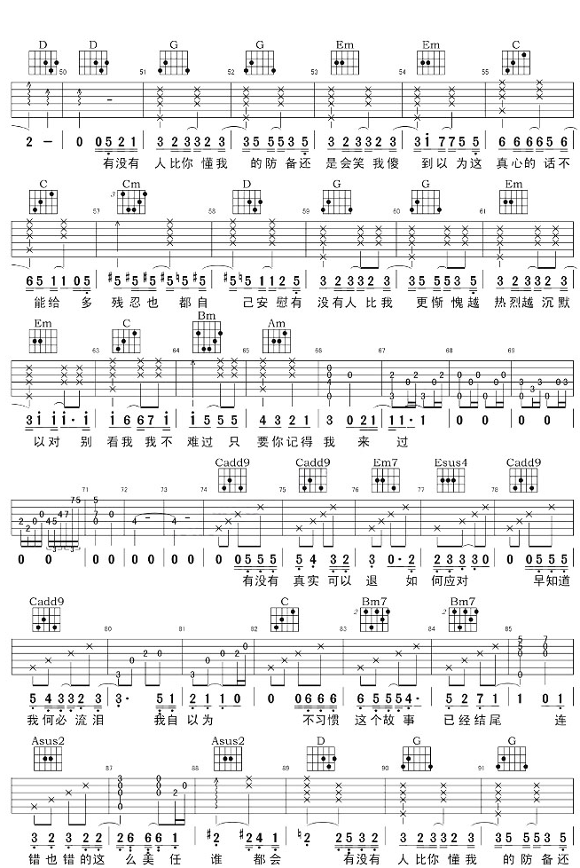 有没有吉他谱2-薛之谦