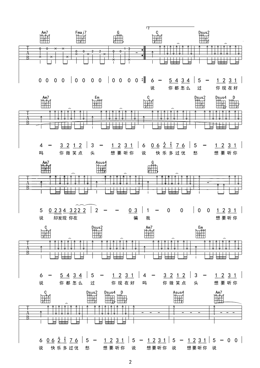 残缺的彩虹吉他谱2-陈绮贞