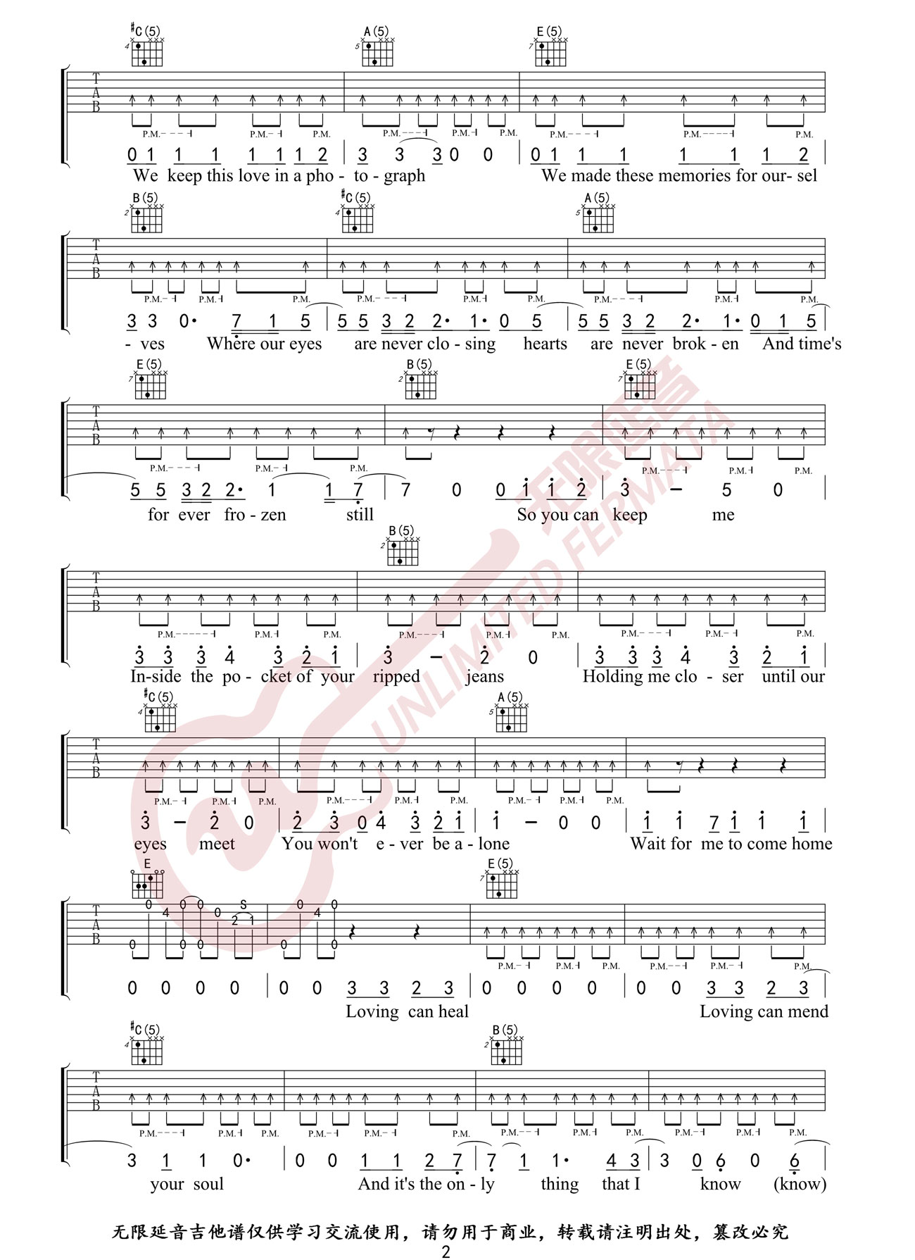 Photograph吉他谱2-Ed-Sheeran