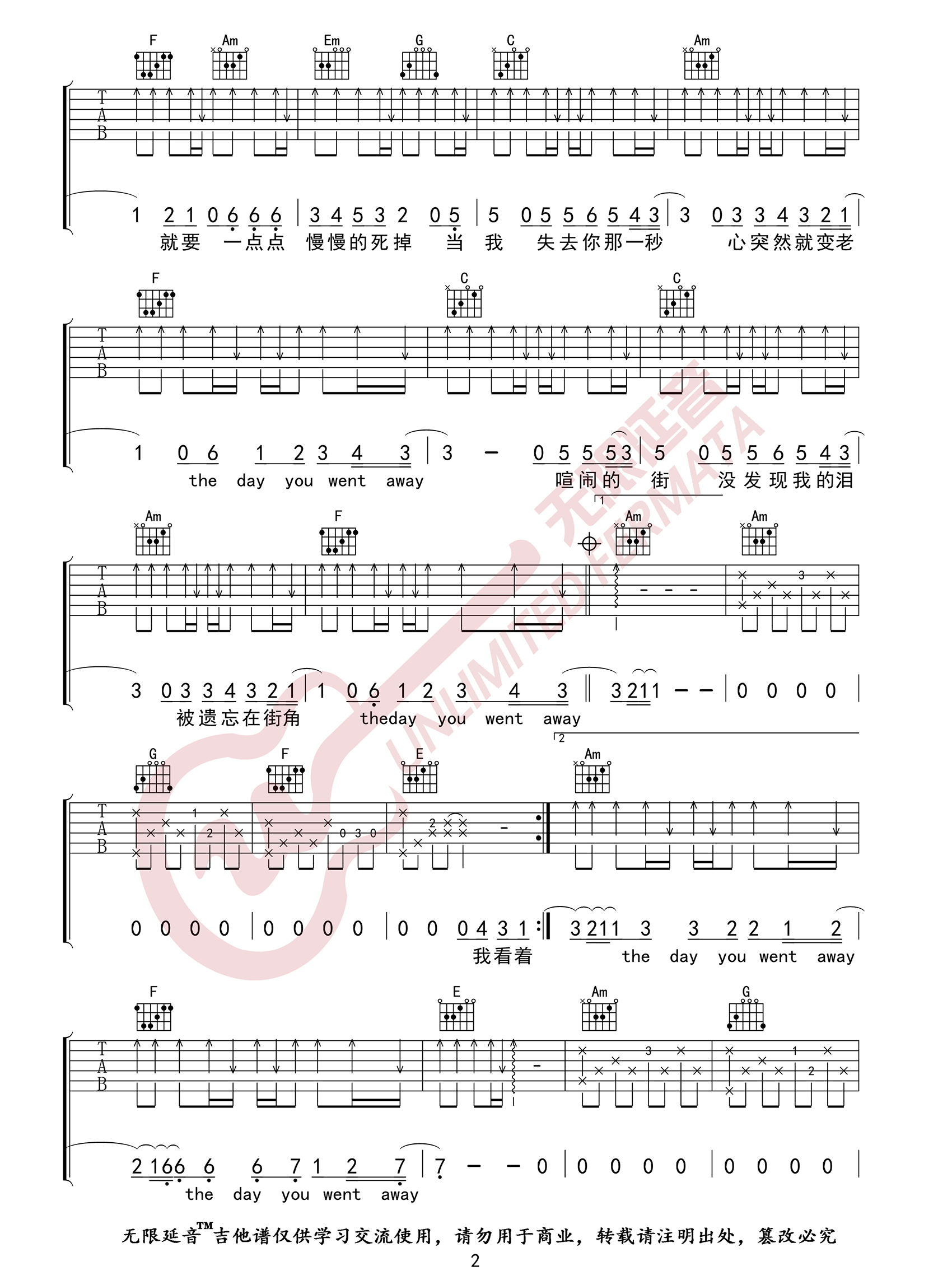 第一次爱的人吉他谱2-王心凌