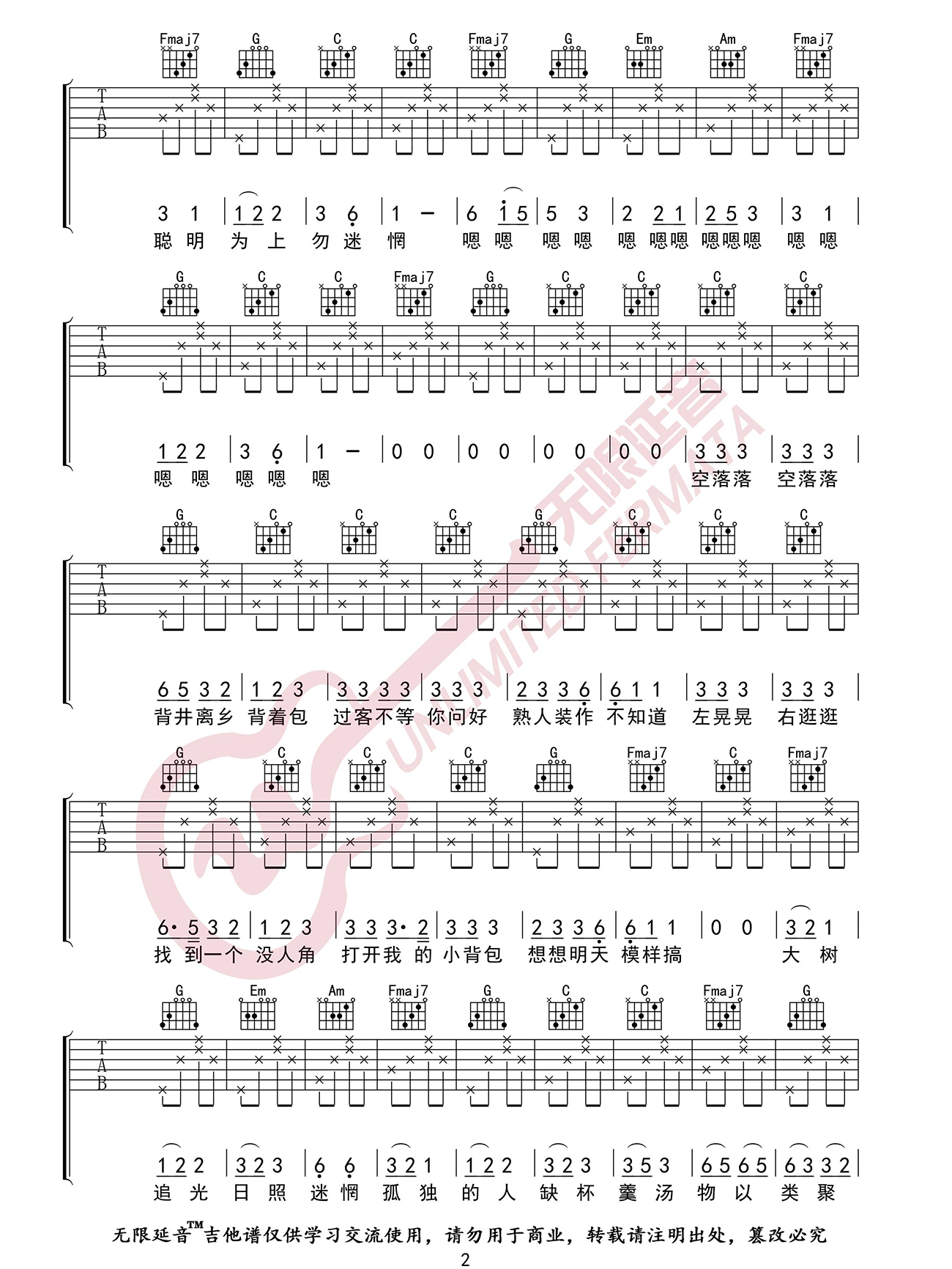 卑微小调吉他谱2-要不要买菜