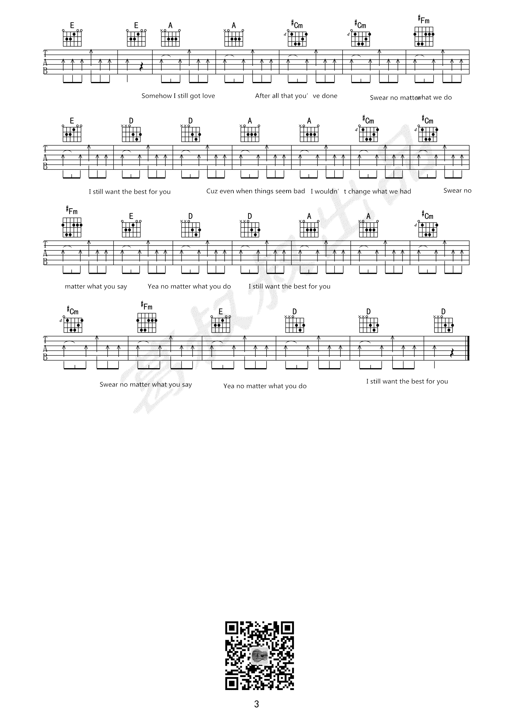 The-Best-For-You吉他谱3-欧阳娜娜