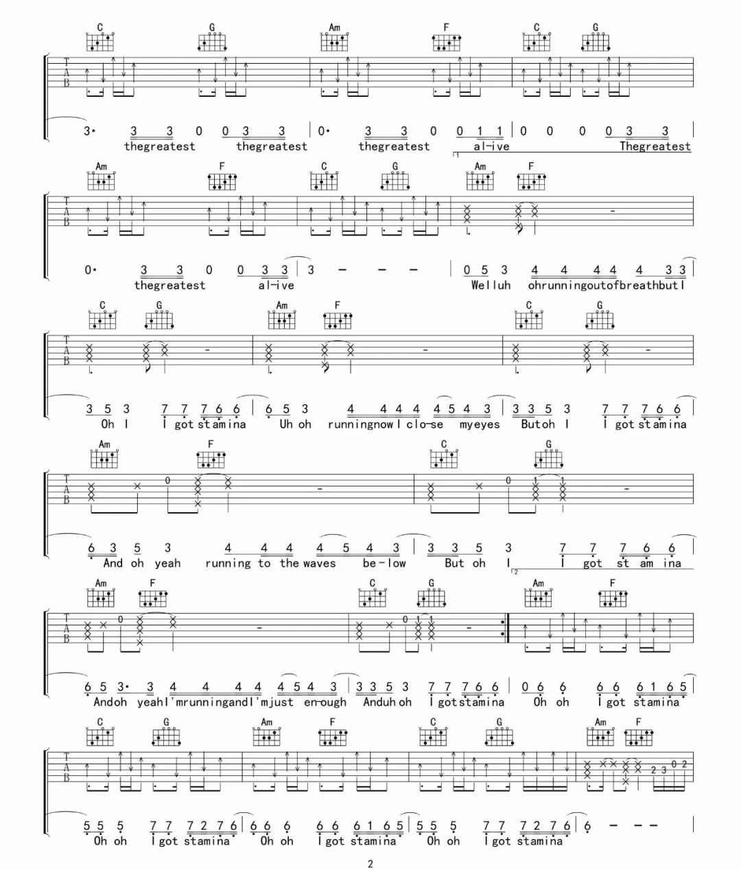 The-Greatest吉他谱2-Sia