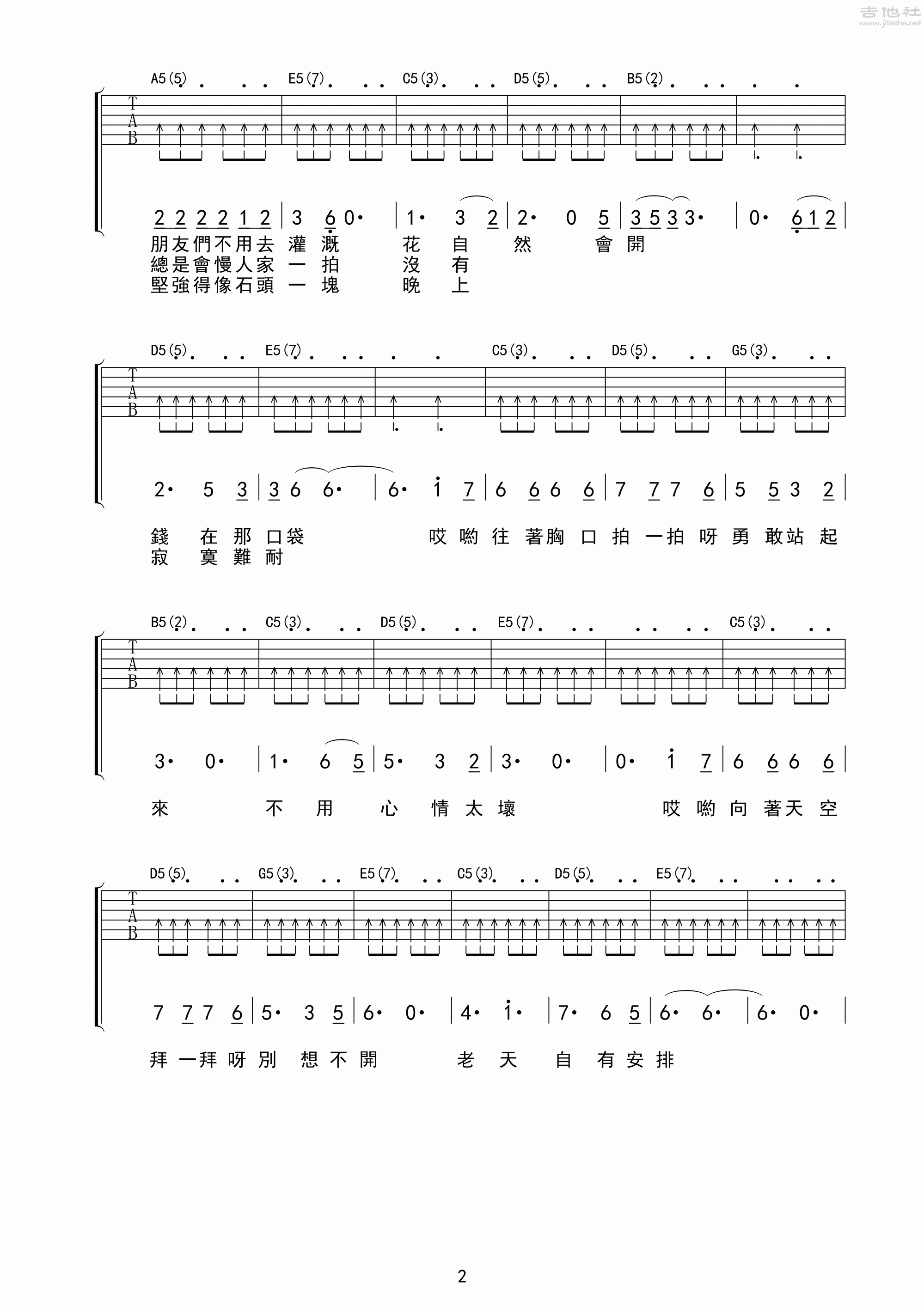 笨小孩吉他谱2-刘德华