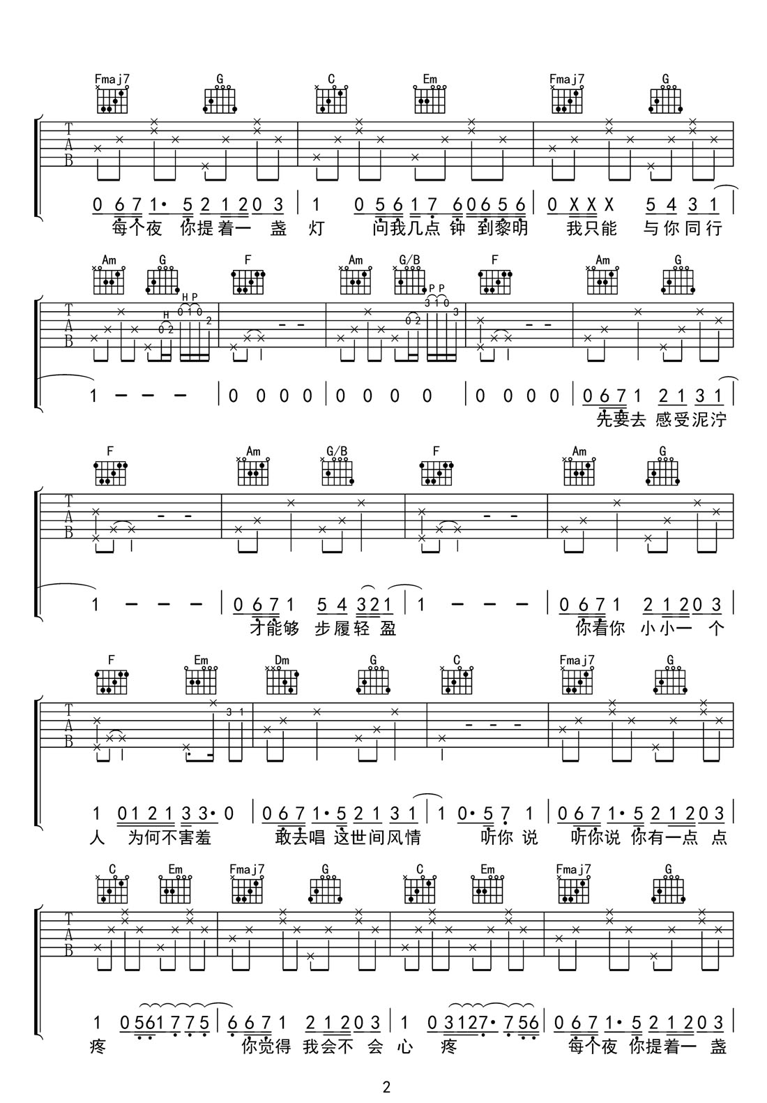 听你说吉他谱2-梁博