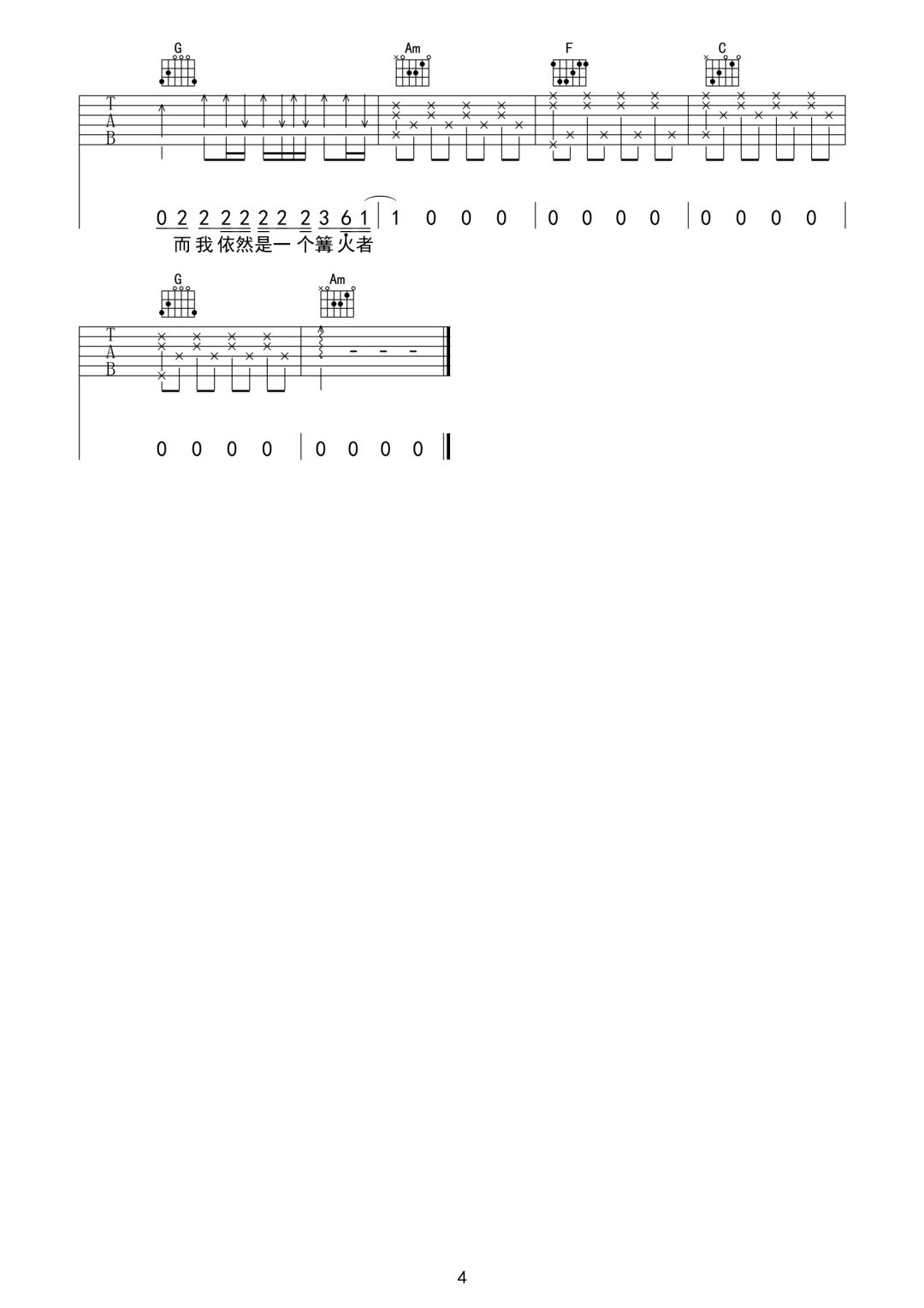 妈妈的话吉他谱预览图