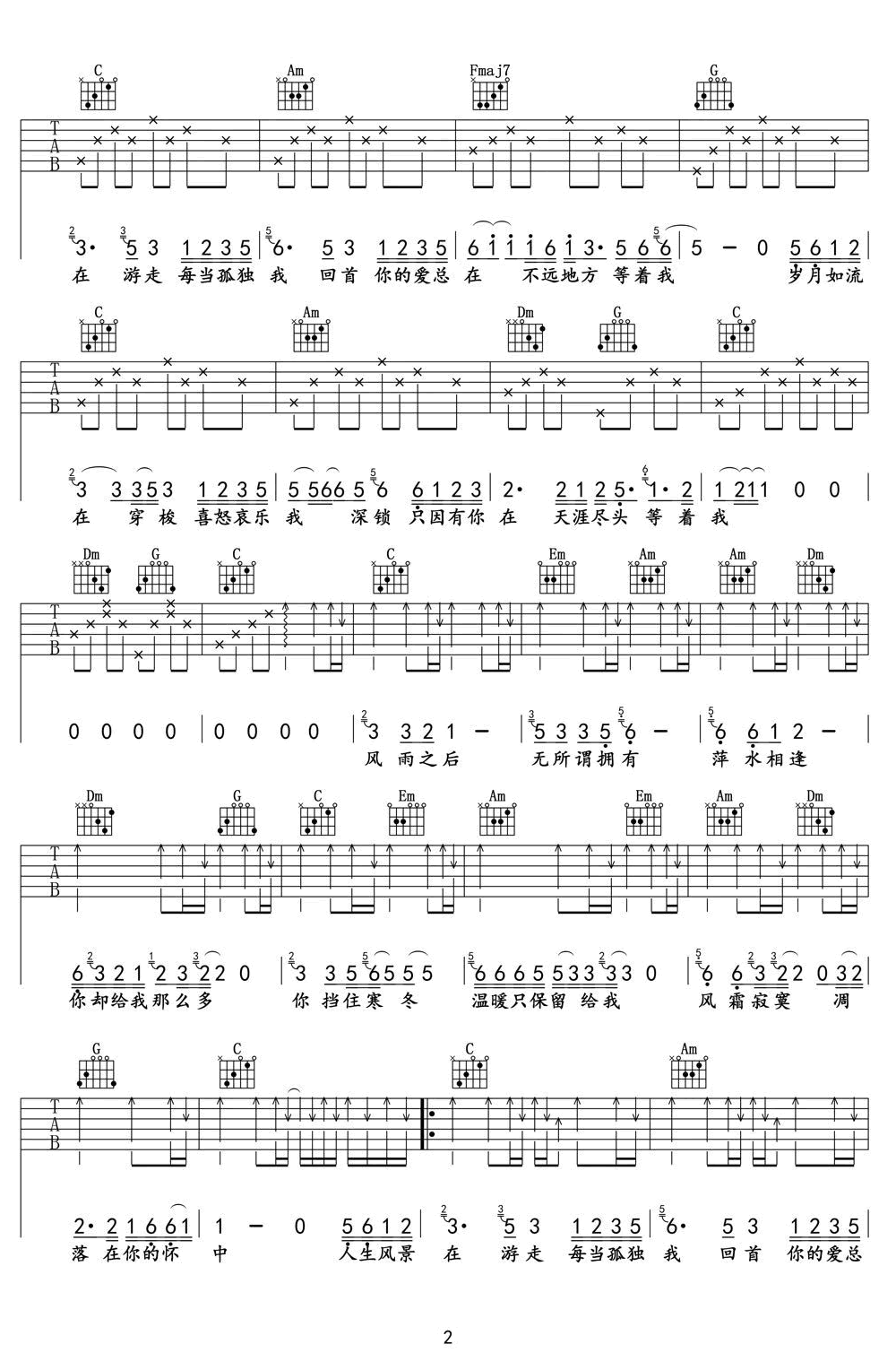 最远的你是我最近的爱吉他谱预览图