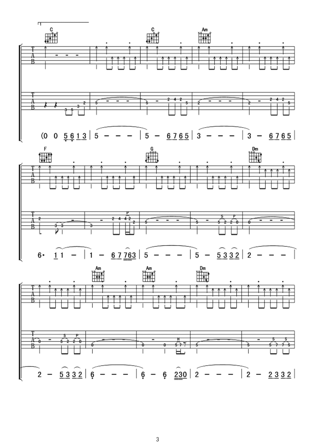 再度重相逢吉他谱预览图