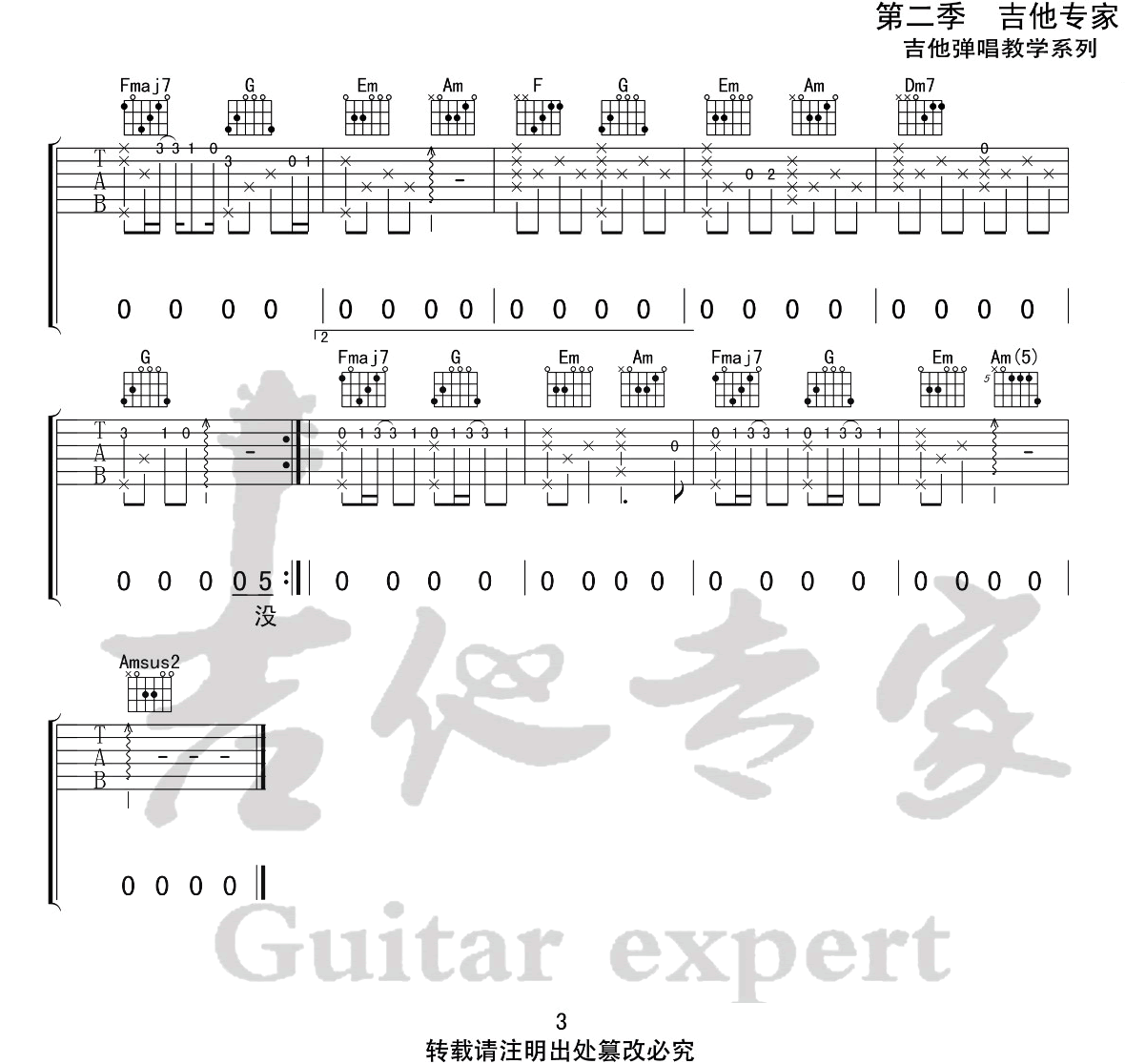 嚣张吉他谱预览图