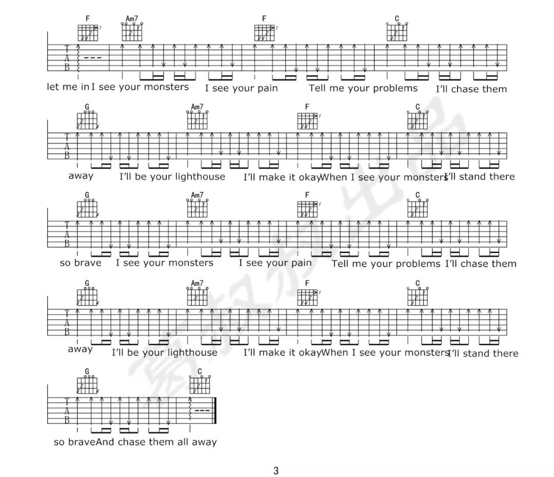 Monsters吉他谱预览图