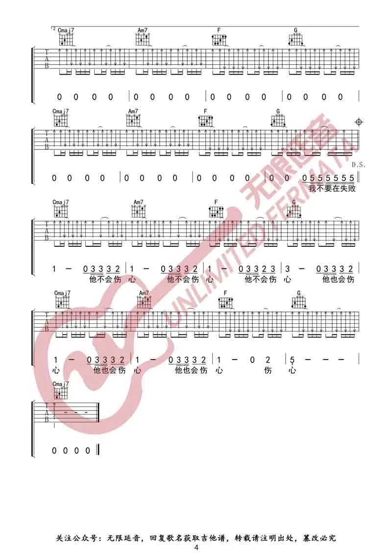 没有理想的人不伤心吉他谱预览图