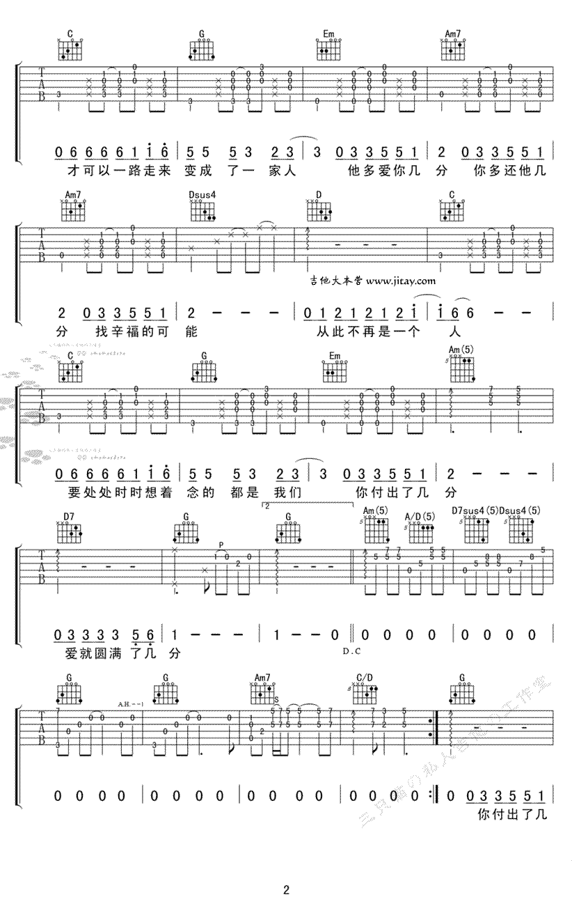 给你们吉他谱预览图