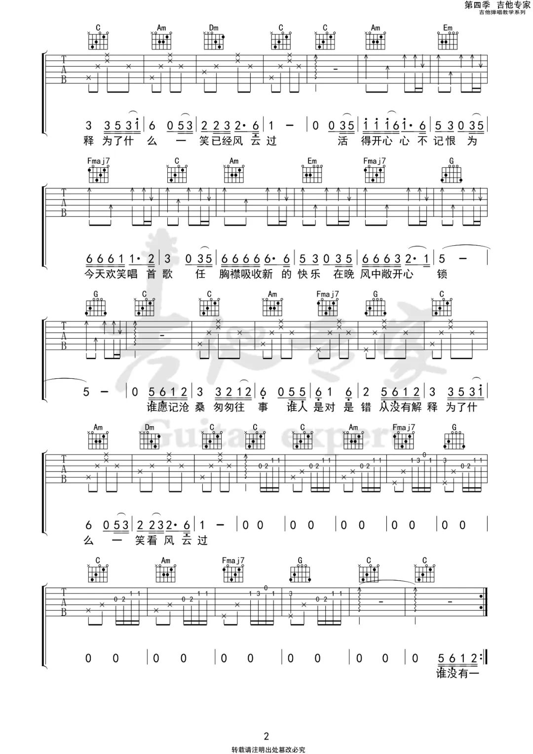 笑看风云吉他谱预览图