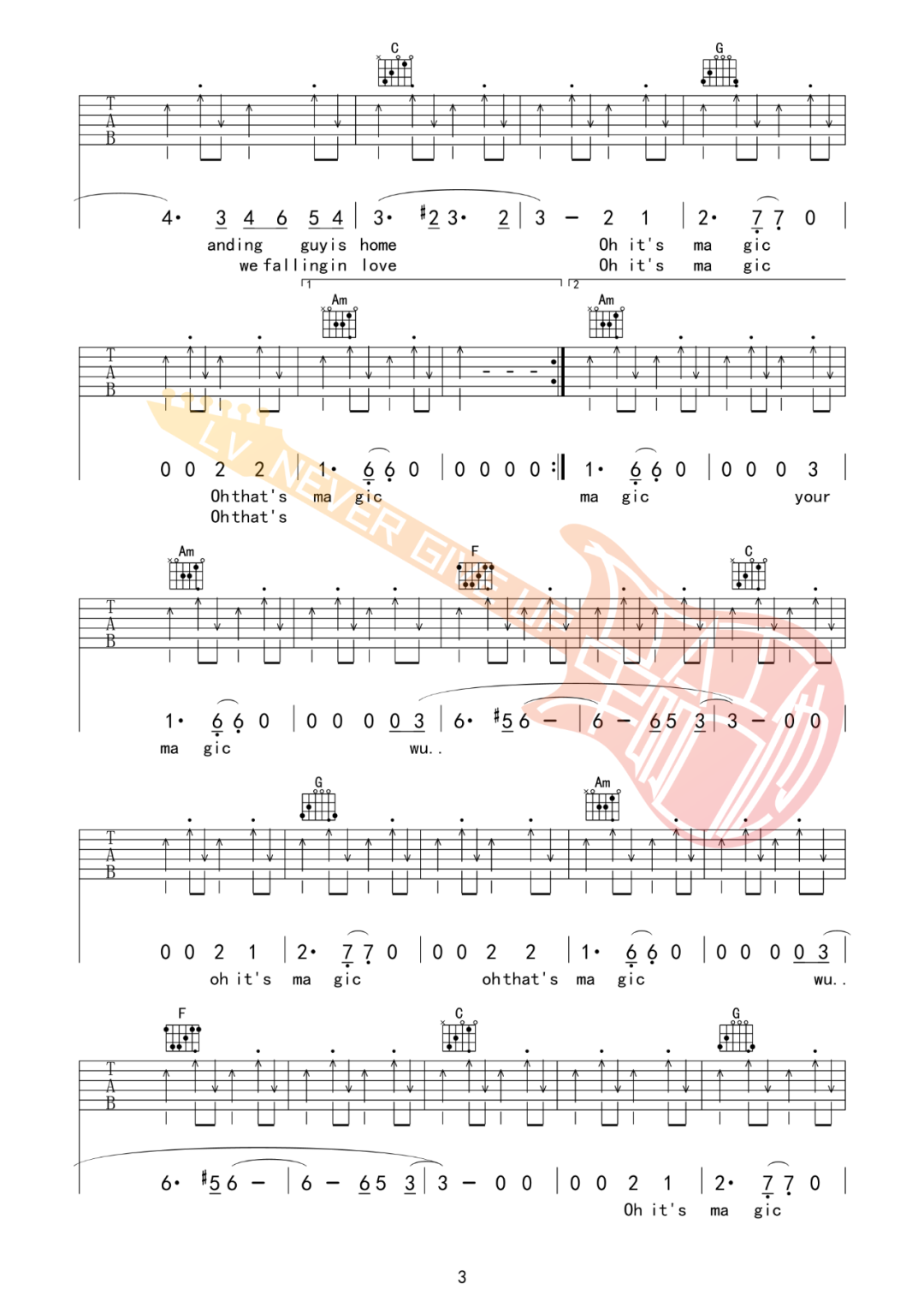 Landing-Guy吉他谱预览图