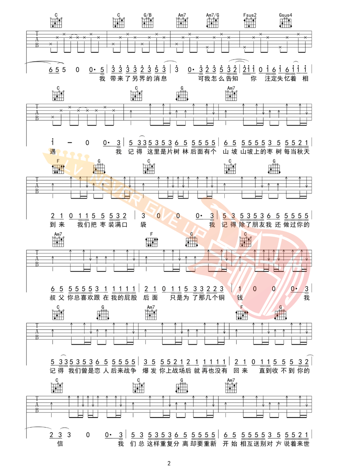 我记得吉他谱预览图