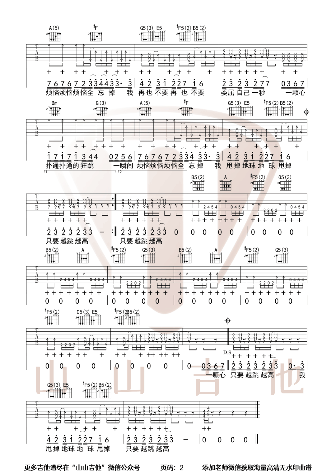 离开地球表面吉他谱预览图
