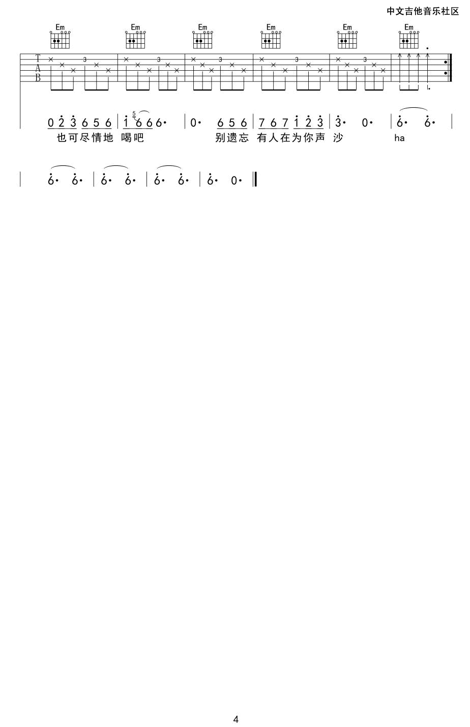 浮夸吉他谱预览图