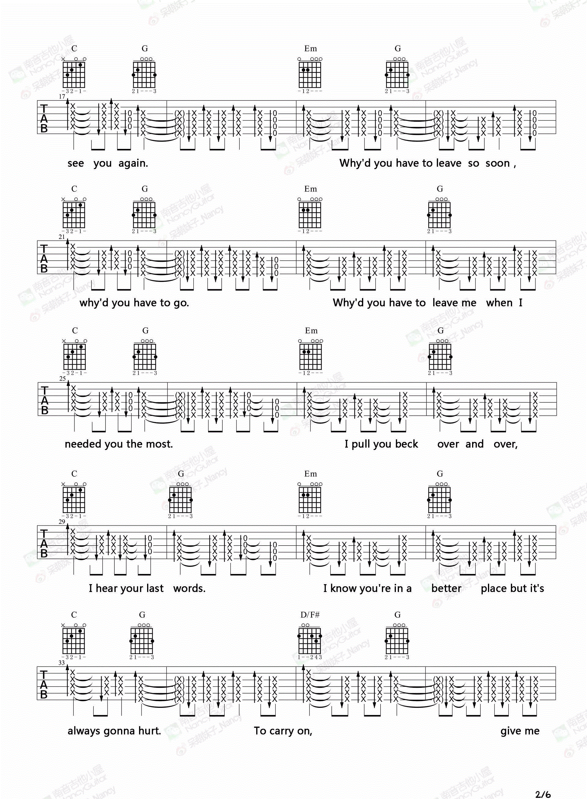 See-You-Again吉他谱预览图