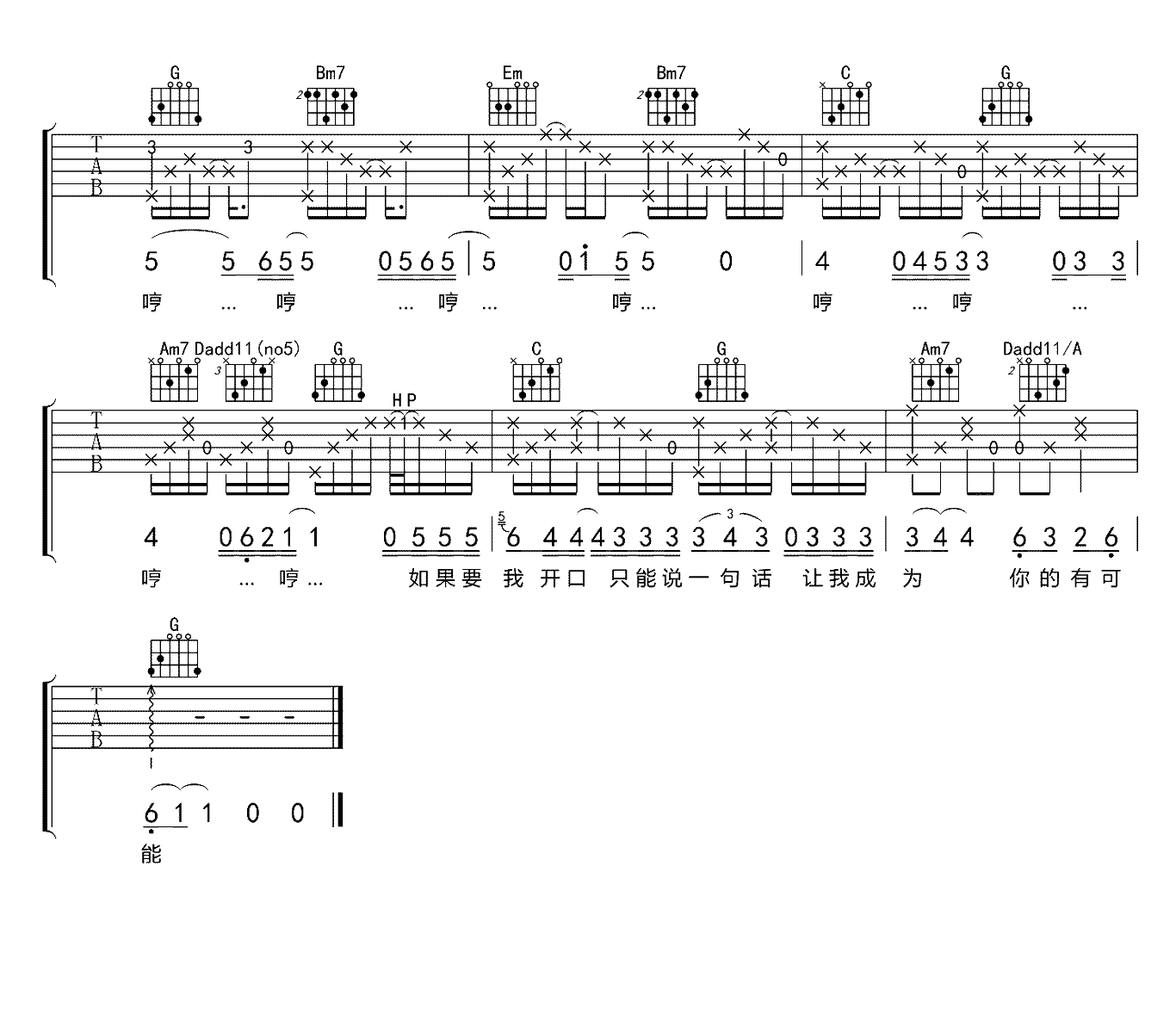 有可能的夜晚吉他谱预览图