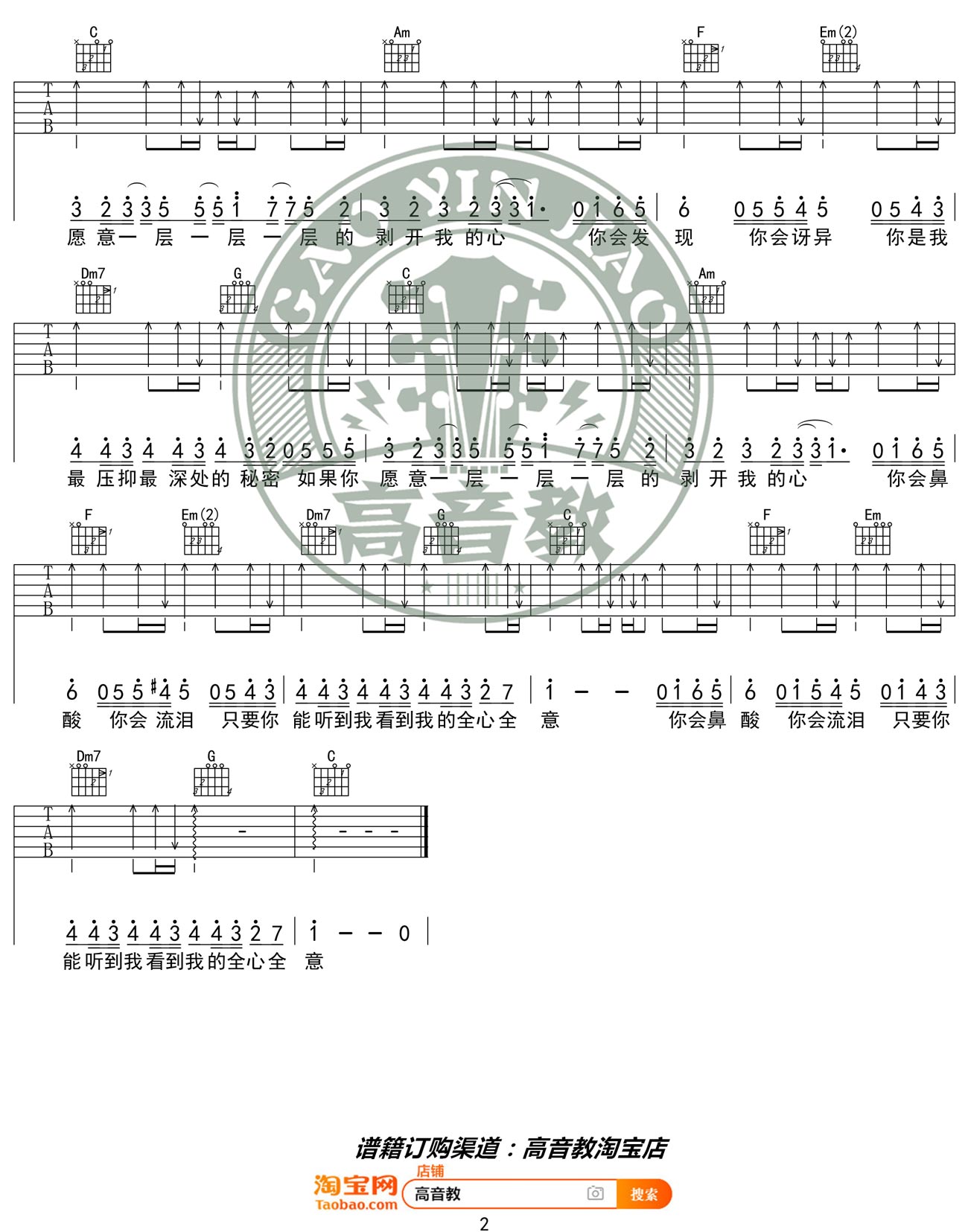 洋葱吉他谱预览图