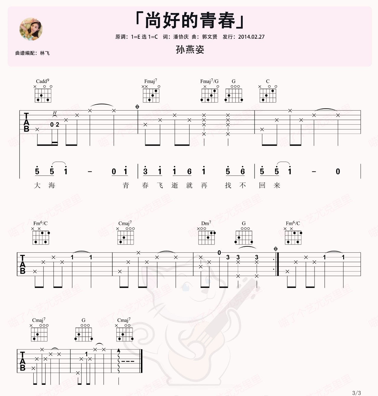 尚好的青春吉他谱预览图