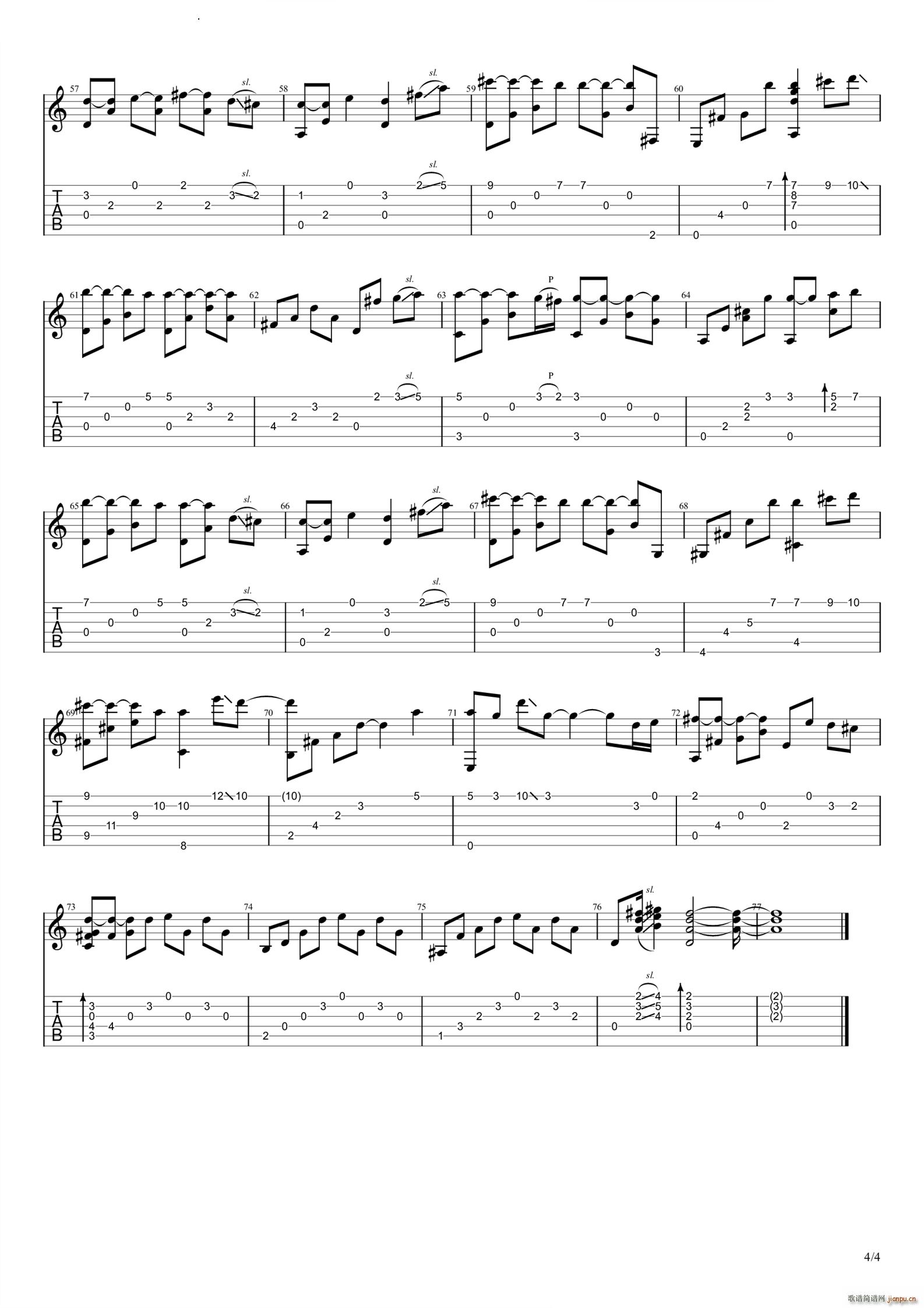 Eyes on meAcoustic guitar version(吉他谱)5