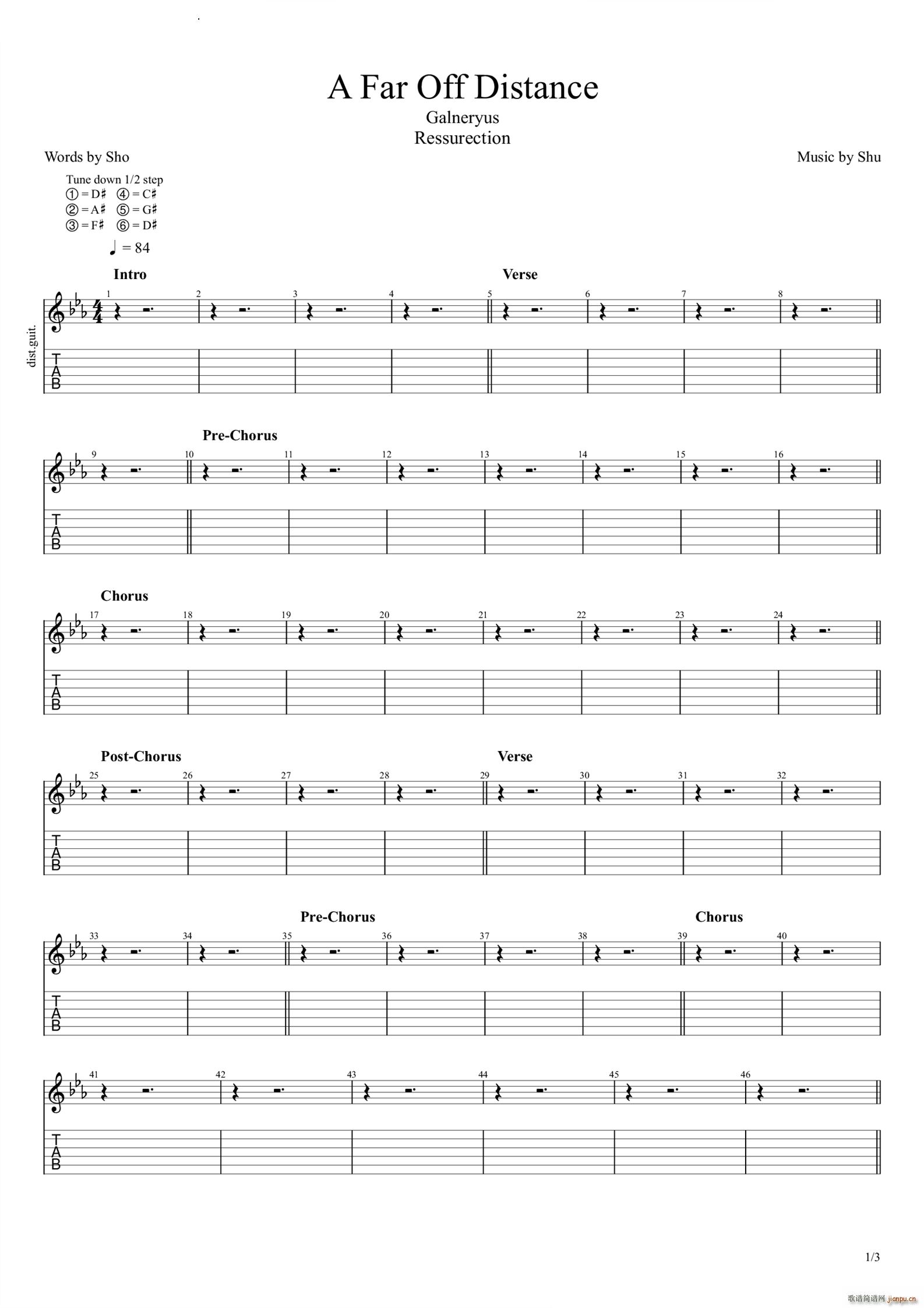 A Far Off Distance(吉他谱)1