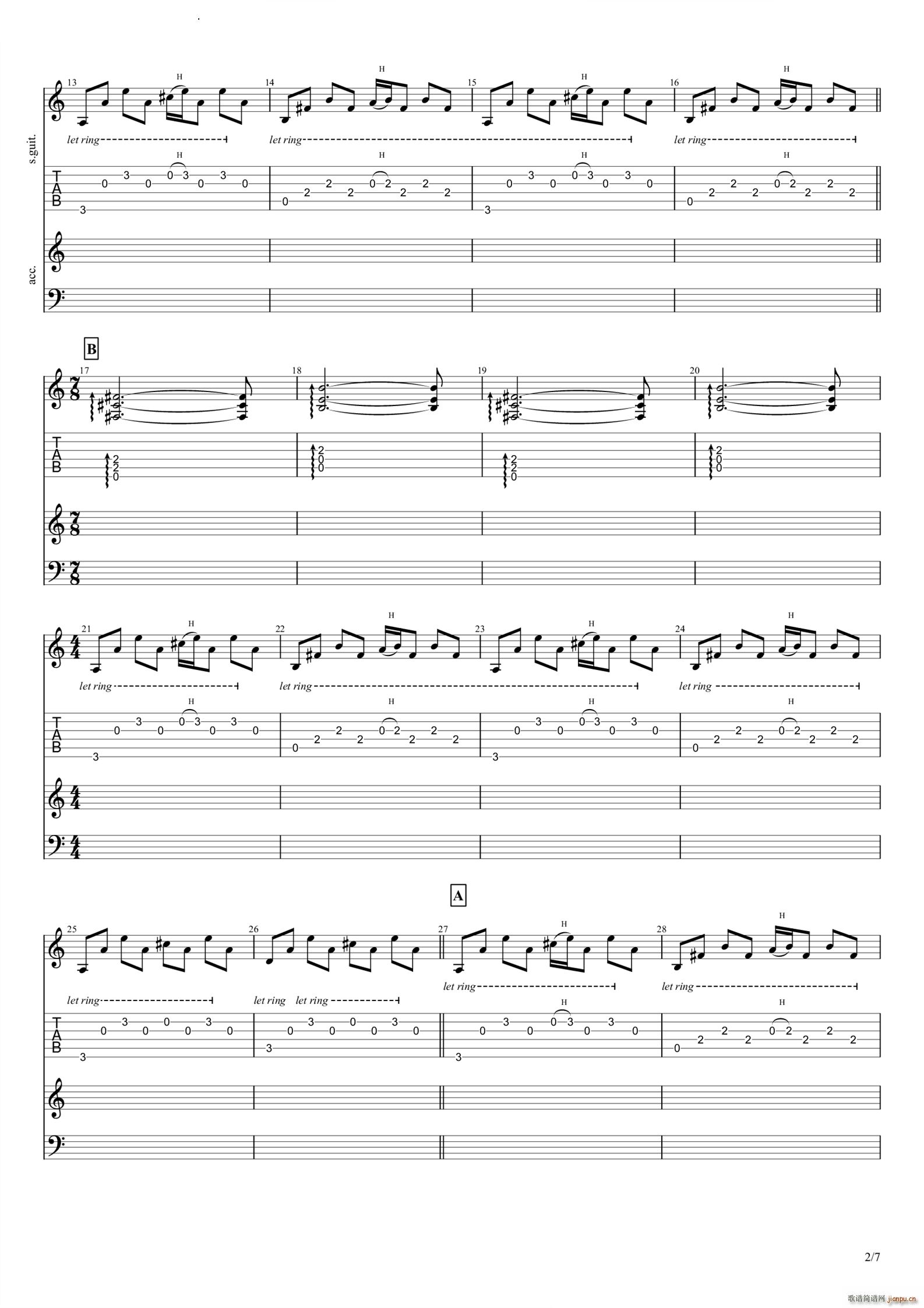 清明过纸(吉他谱)3