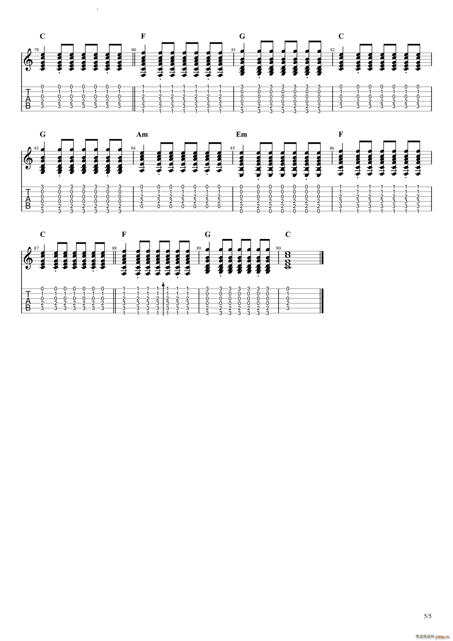 New boyZCC C调(吉他谱)6