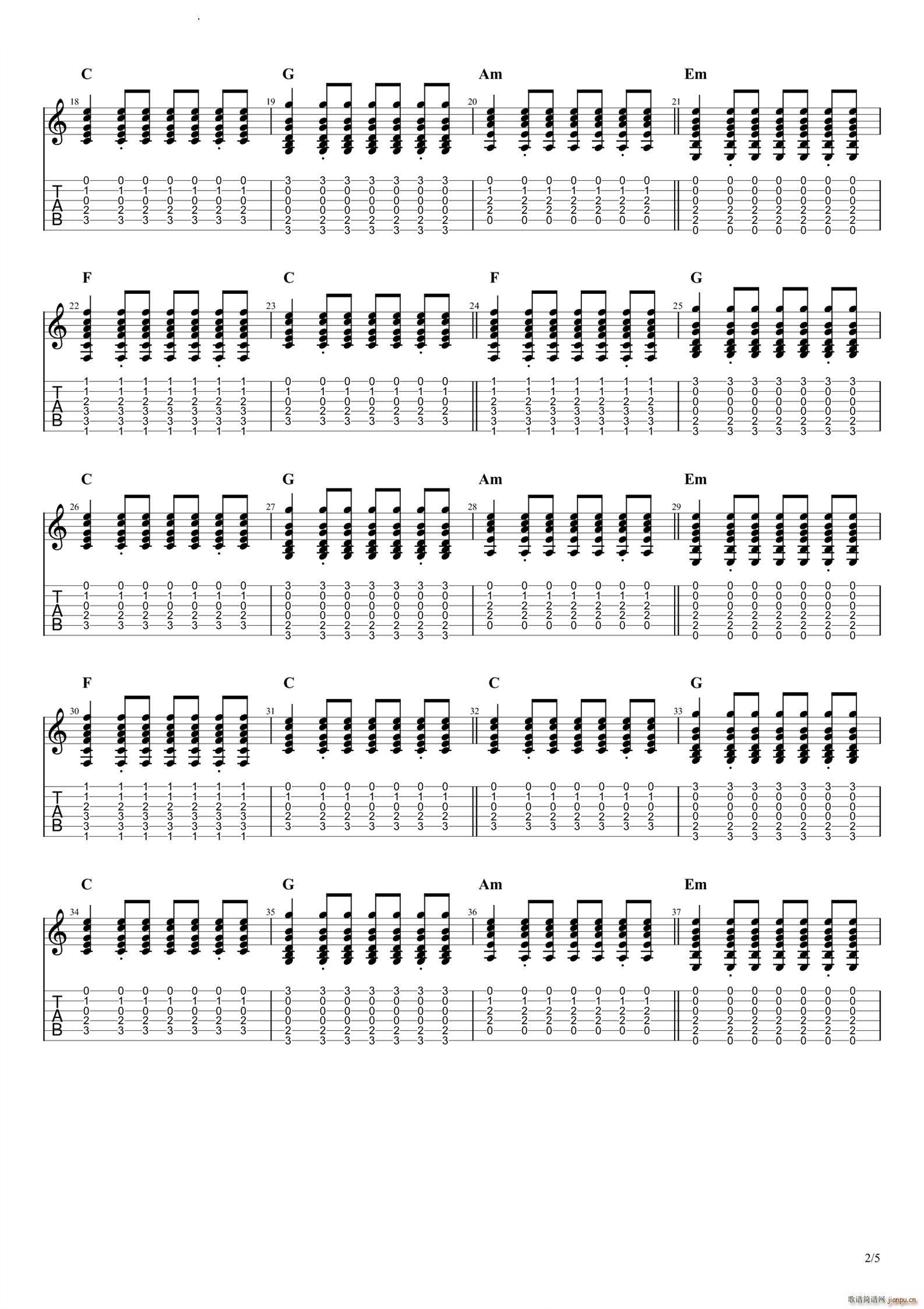 New boyZCC C调(吉他谱)3