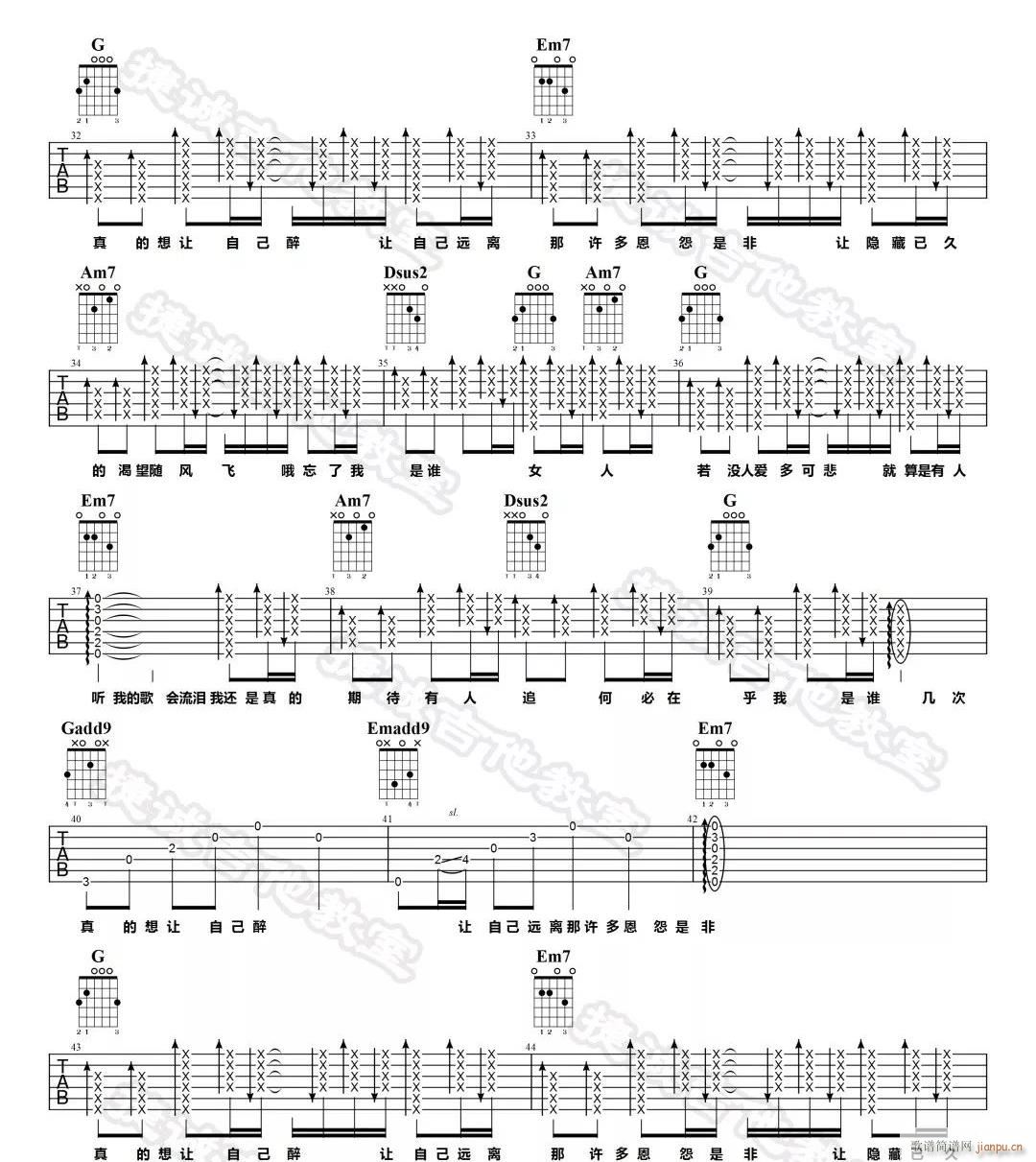 不必在乎我是谁 G调原版(吉他谱)3