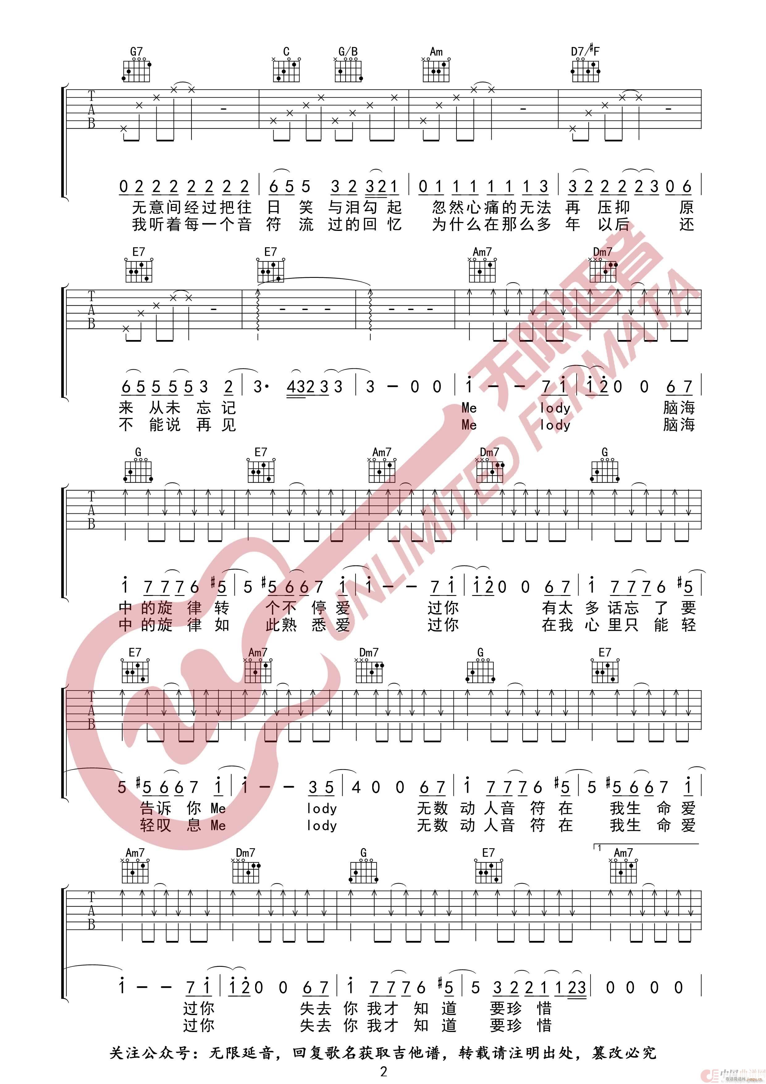 陶喆 Melody 无限延音编配(吉他谱)3