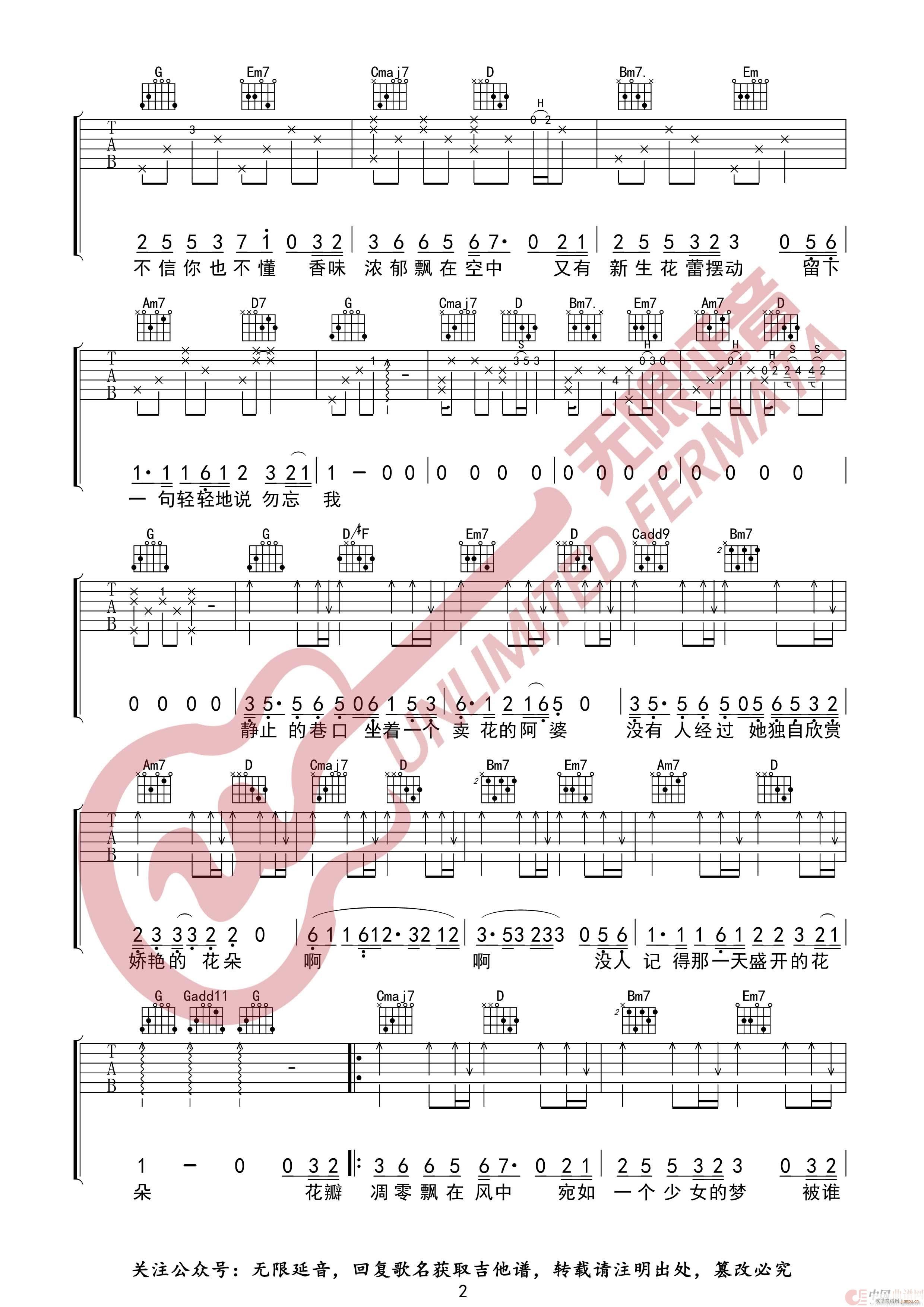 要不要买菜 勿忘我 无限延音编配(吉他谱)3