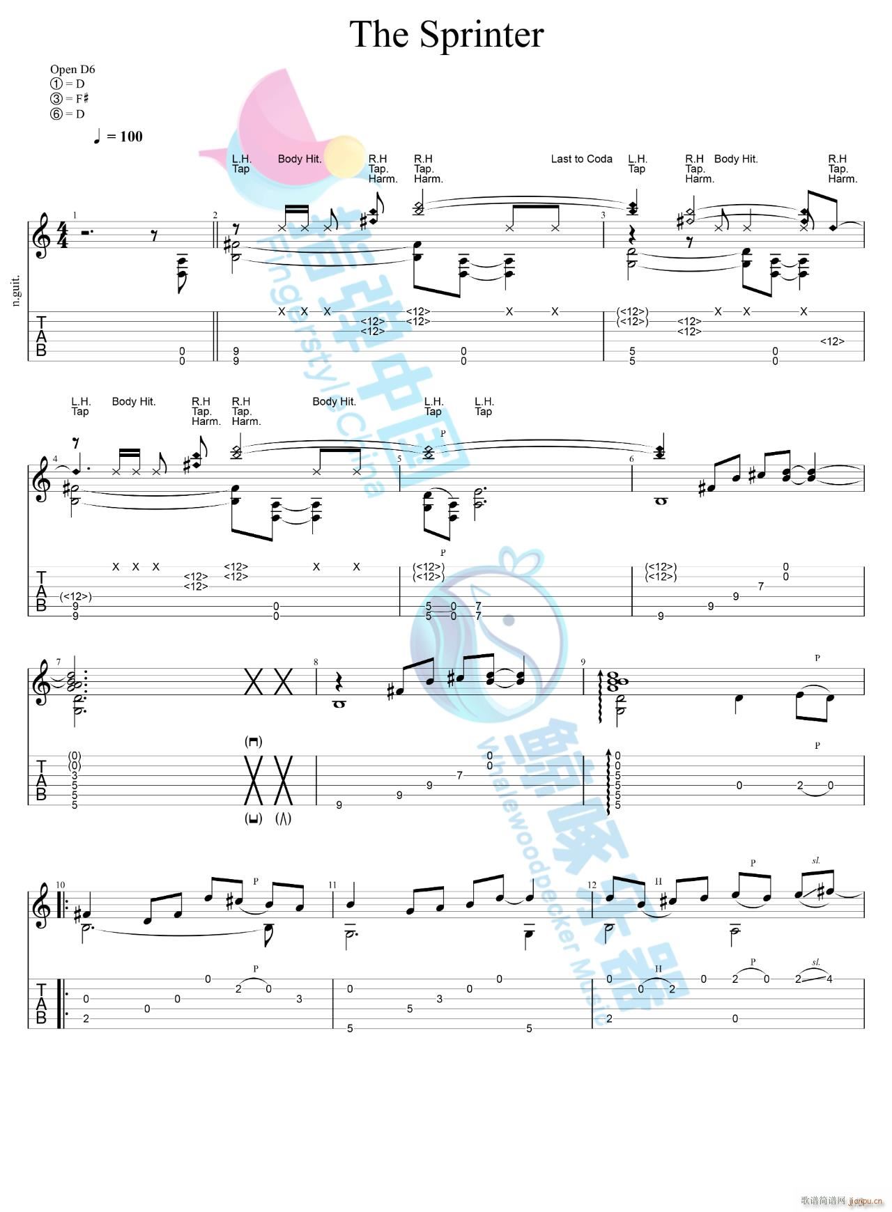 The Sprinter指弹 独奏(吉他谱)1