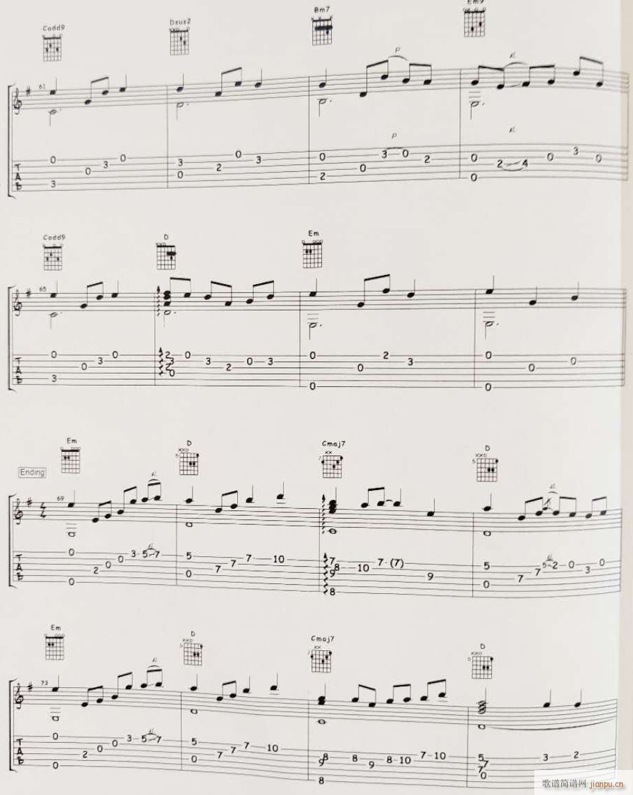 不忘初心指弹(吉他谱)7