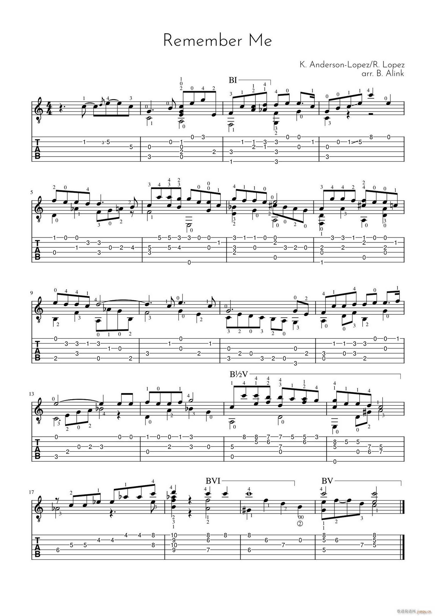 请记住我(吉他谱)1