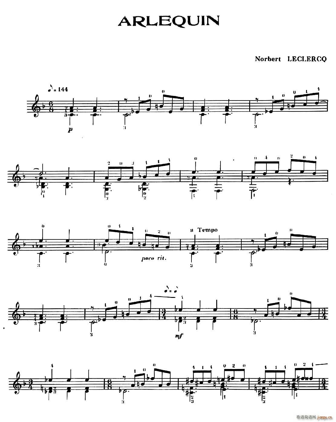 Six Couleurs 3 古典吉他(吉他谱)1