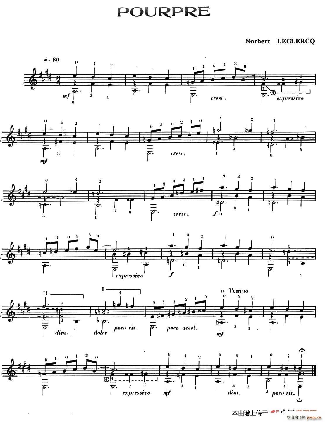 Six Couleurs 2 古典吉他(吉他谱)1