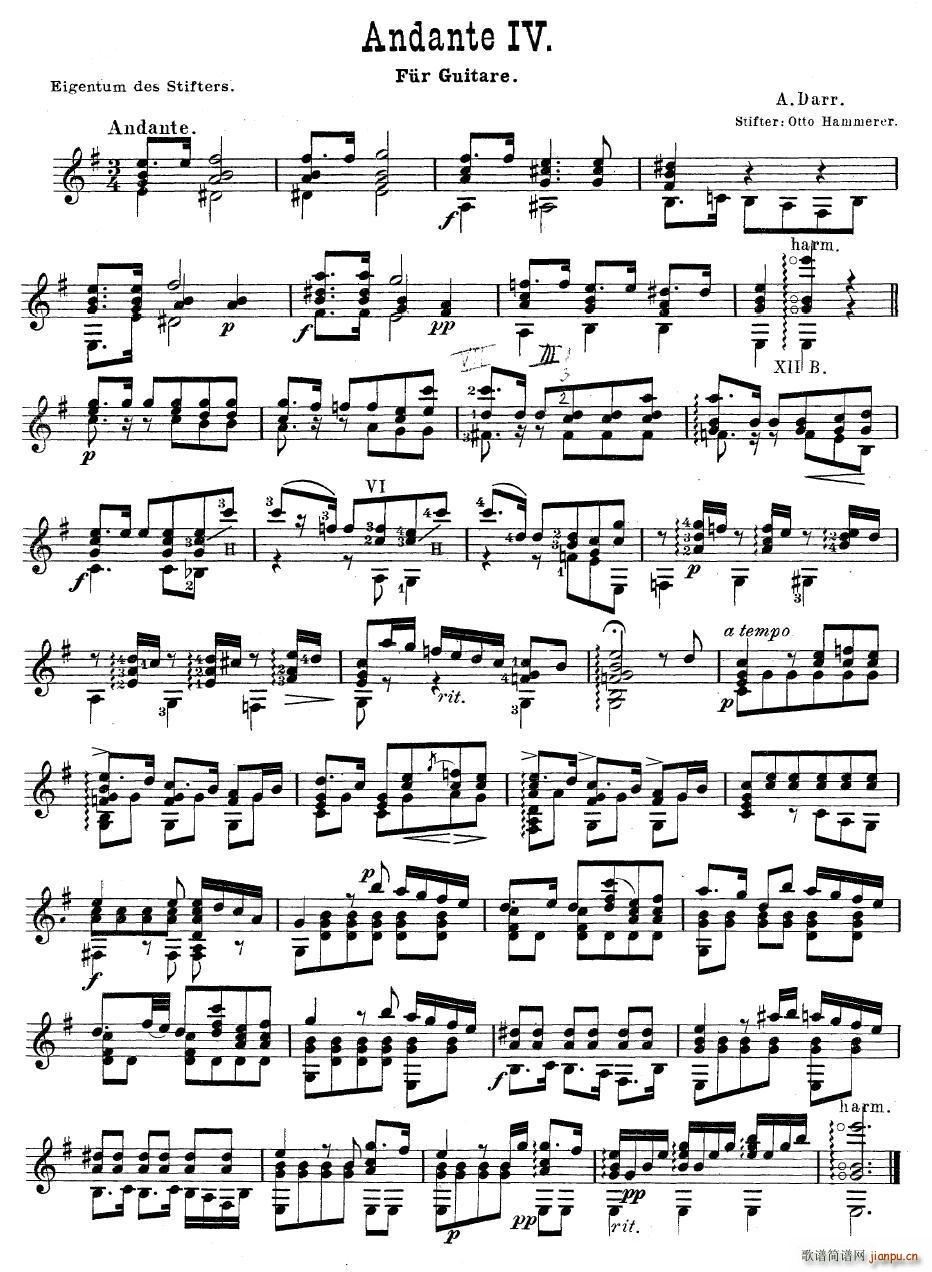 darr andante no4 古典吉他(吉他谱)1
