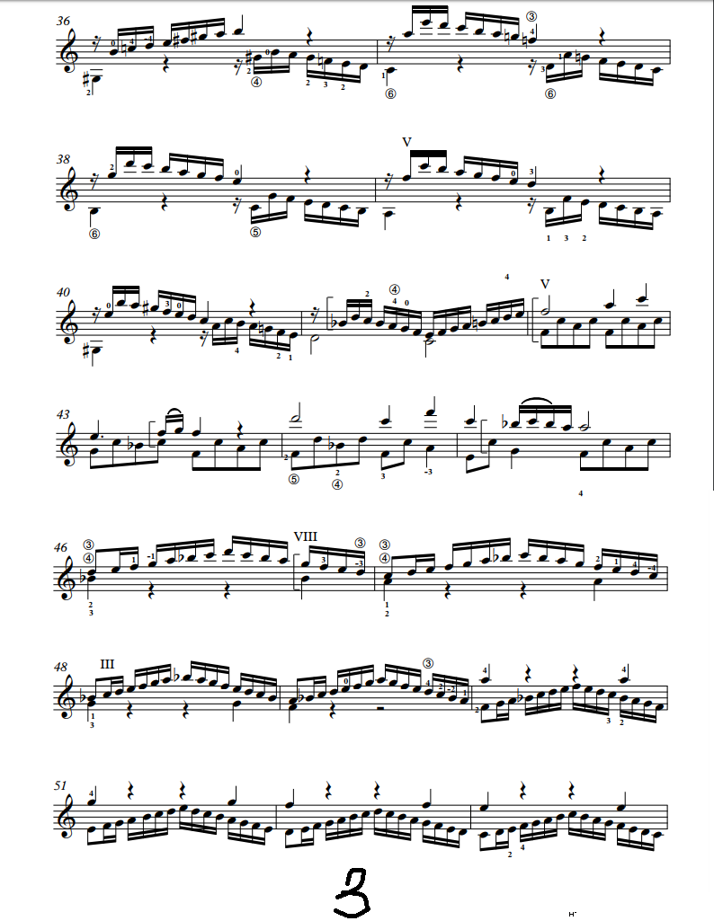 Mozart Piano Sonata K 545 古典吉他(吉他谱)3