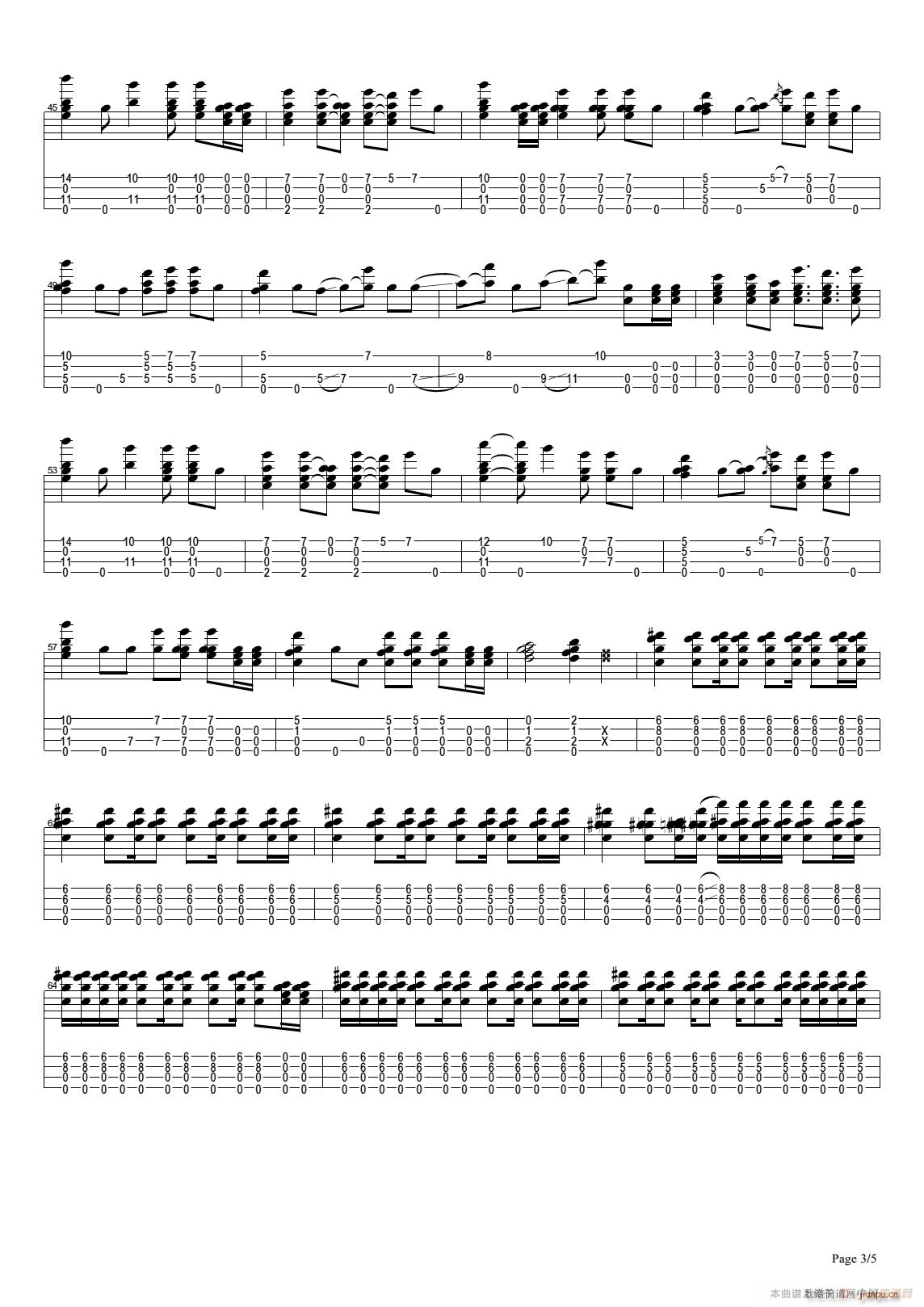 While My Guitar Gently Weeps 尤克里里指弹谱(吉他谱)3