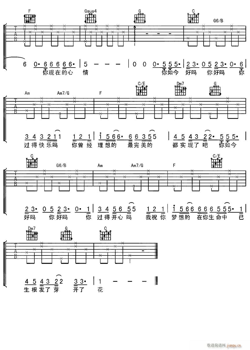你如今好吗2(吉他谱)1