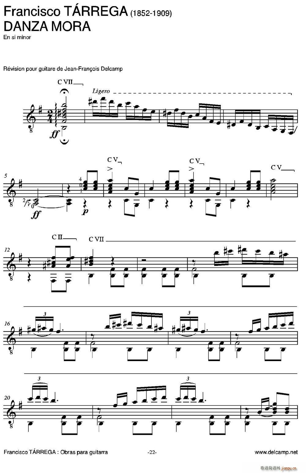 DANZA MORA 古典吉他(吉他谱)1