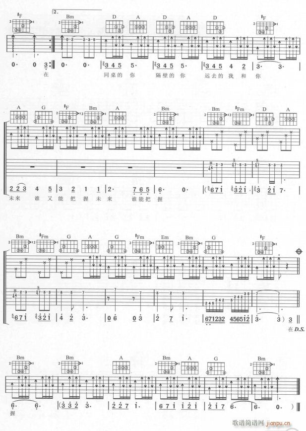 青春是岁月的河2(吉他谱)1